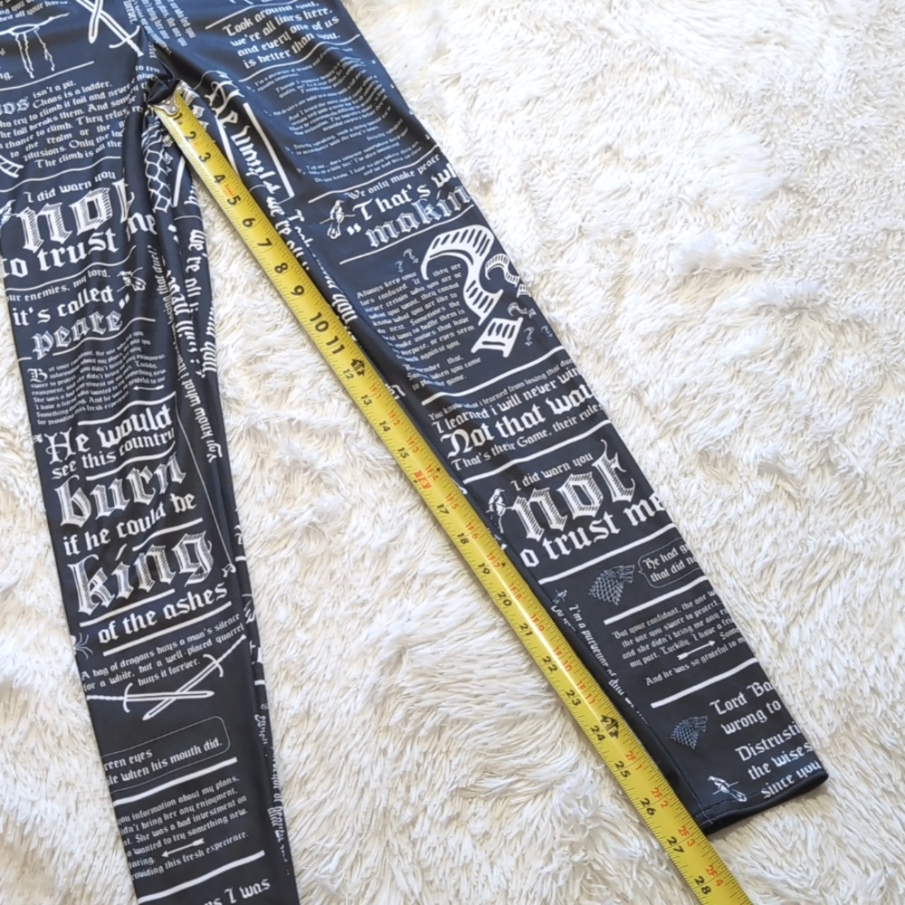 Blackmilk Game of Thrones Littlefinger Quotes HWMF Statement Leggings Size Small - Picture 15 of 15